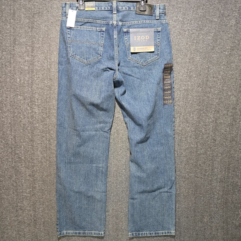 Izod Jeans Men's 34x32 Classic Fit Vintage Wash Denim NWT - Picture 3 of 7
